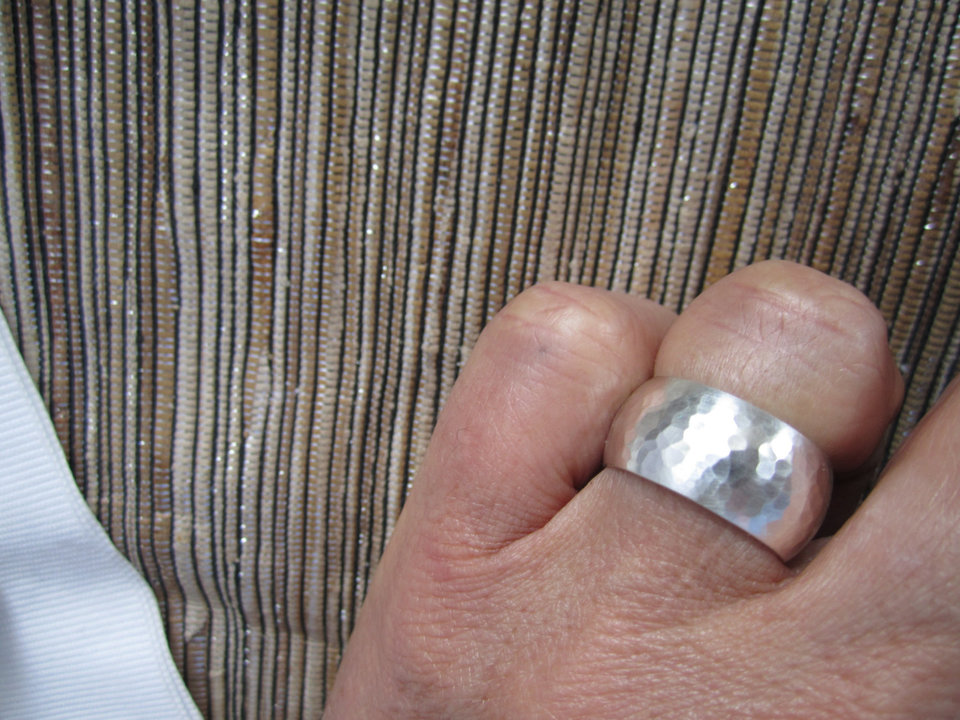 Hammered Sterling Silver Band Ring, 10mm Wide Band, Men's Ring, Unisex Ring, Wide Wedding Band