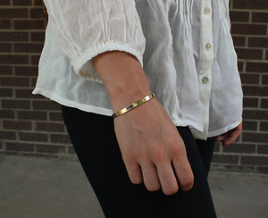 14k Yellow Gold Cuff Bracelet, Solid Yellow Gold Bracelet, Handmade Gold Bracelet, Textured Gold Cuff, Recycled, Ready to Ship Bracelet