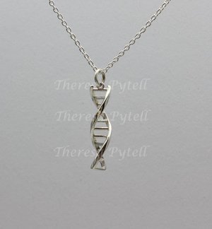 DNA Sterling Silver Pendant - Gift for Science