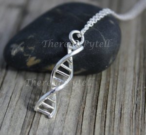 DNA Sterling Silver Pendant - Gift for Science