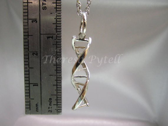 DNA Sterling Silver Pendant - Gift for Science